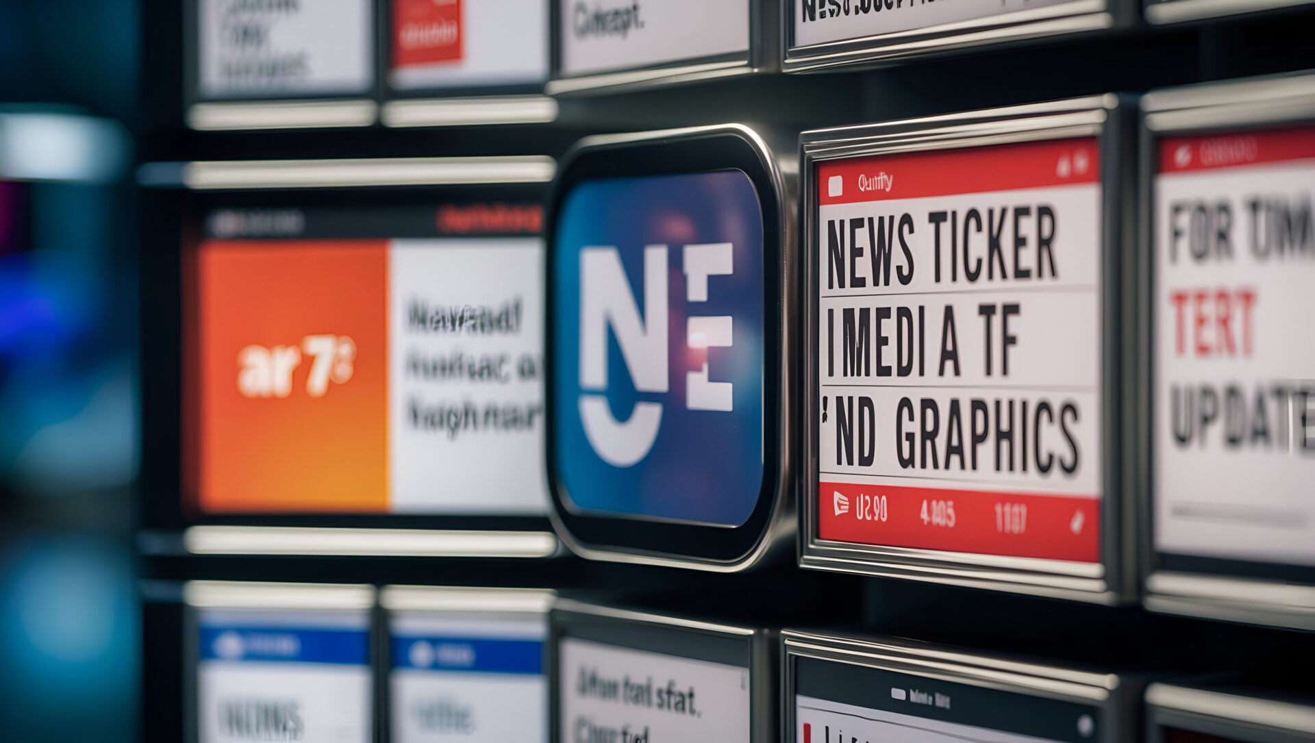 Iconographic News Interface and Ticker Icon Design for Real Time Updates Media Tools Coverage in P